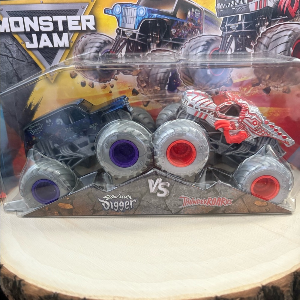 Zombie Digger vs ThunderROARus Toy Set - Blue, Red, Purple